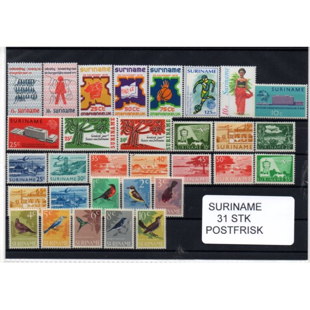 Suriname Samling - 31 stk - Postfrisk