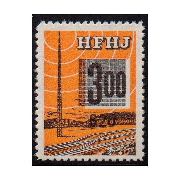 H.F.H.J.  - Godsfrimrke - 300 re overstemplet til 560 - Ustemplet