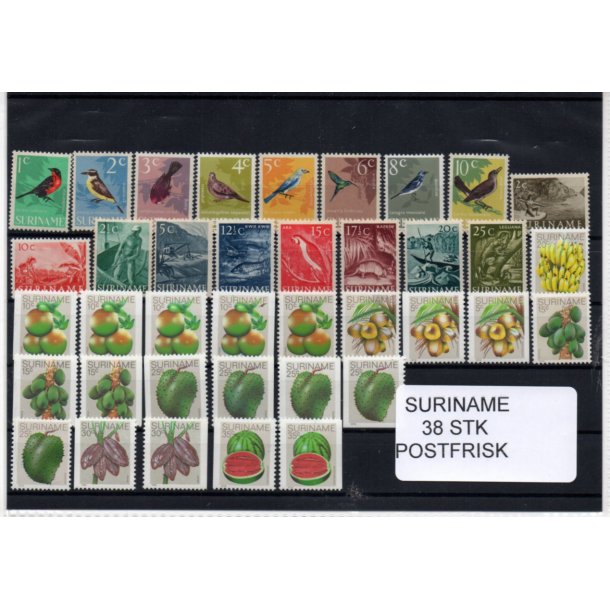 Suriname Samling - 38 stk - Postfrisk