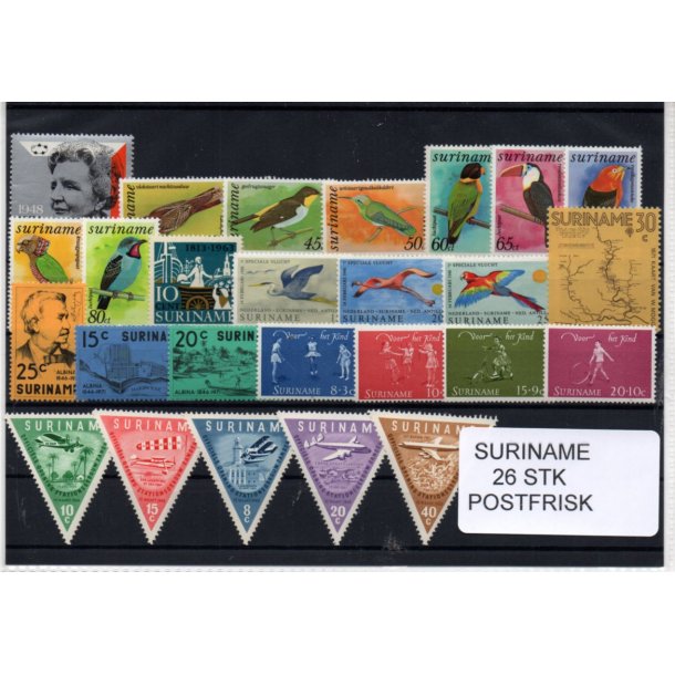 Suriname Samling - 26 stk - Postfrisk
