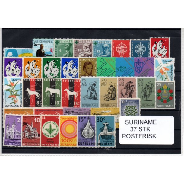 Suriname Samling - 37 stk - Postfrisk