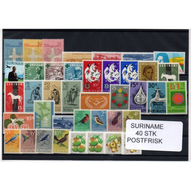 Suriname Samling - 40 stk - Postfrisk
