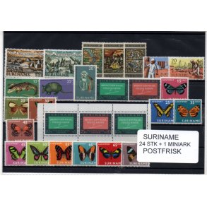 Suriname Samling - 24 stk + 1 Miniark - Postfrisk