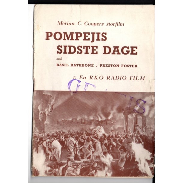 Pompejs sidste Dage  - Rifter  og stempel i forside !!