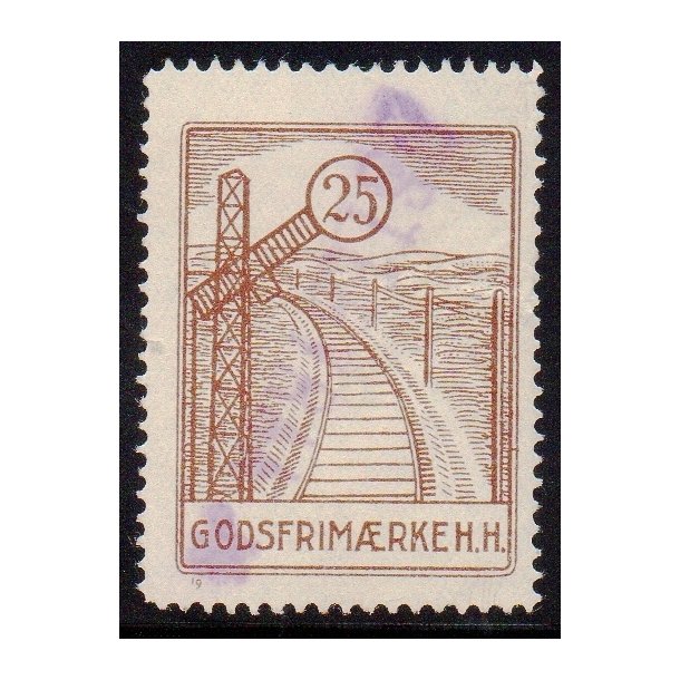 H.H. (Hjrring - Hrby)  - Godsfrimrke - 25 re - Stemplet