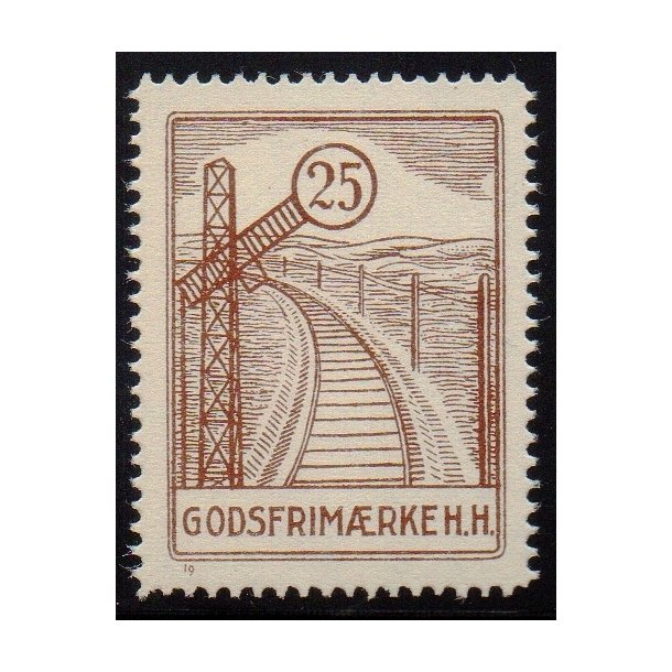 H.H. (Hjrring - Hrby)  - Godsfrimrke - 25 re - Ustemplet