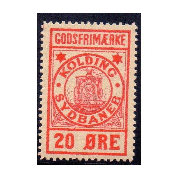Kolding Sydbaner - Godsfrimrke - 20 re - Ustemplet