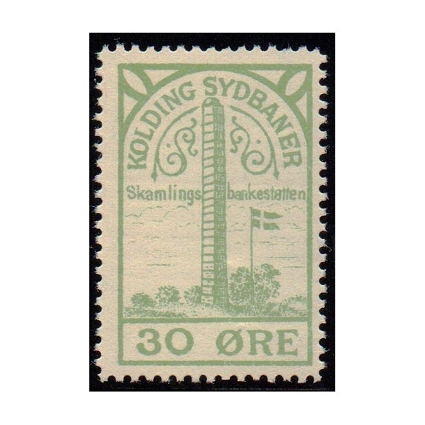 Kolding Sydbaner - Godsfrimrke - 30 re - Ustemplet