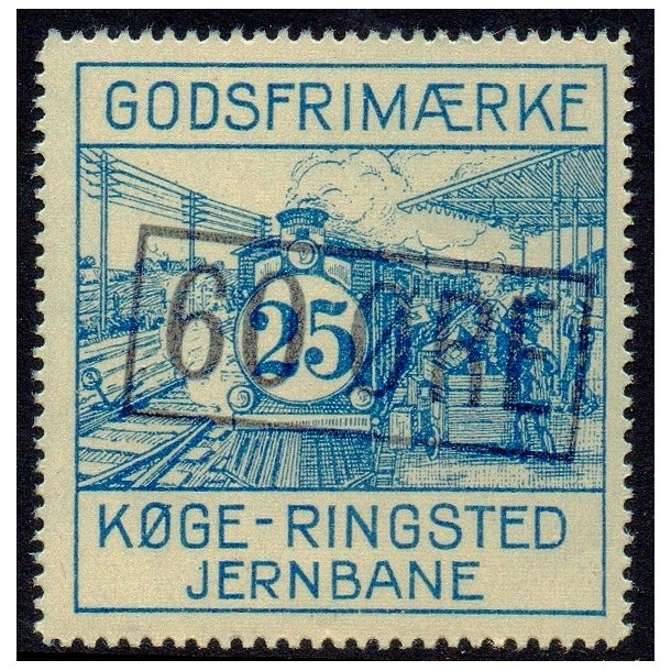 Kge - Ringsted Jernbane  - Godsfrimrke - 25 re - Stemplet