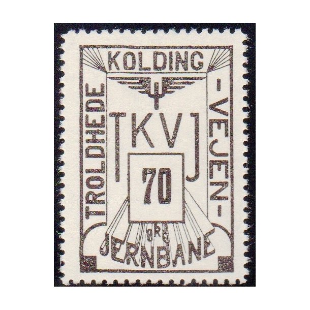 Troldhede - Kolding - Vejen Jernbane  - Godsfrimrke - 70 re - Ustemplet