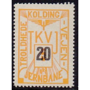 Troldhede - Kolding - Vejen Jernbane  - Godsfrimrke - 5 re overstemplet til 20 re - Ustemplet