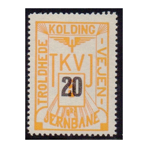 Troldhede - Kolding - Vejen Jernbane  - Godsfrimrke - 5 re overstemplet til 20 re - Ustemplet