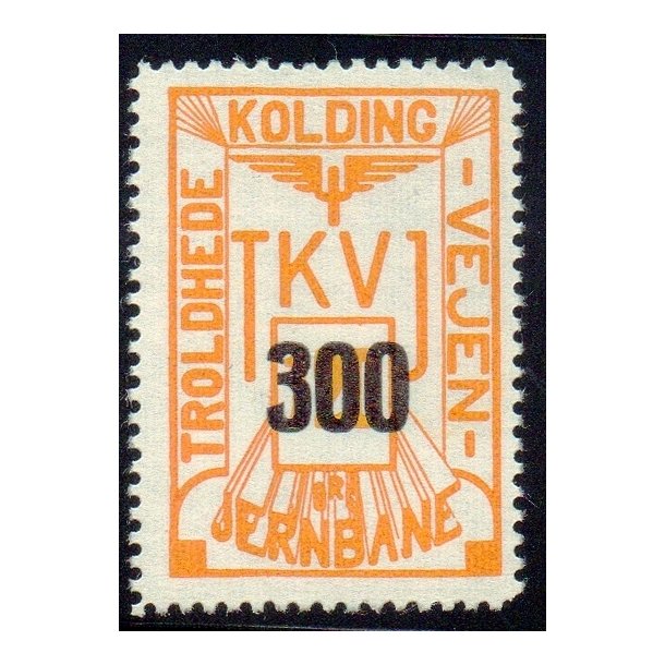 Troldhede - Kolding - Vejen Jernbane  - Godsfrimrke - 125 re overstemplet til 300 re - Ustemplet