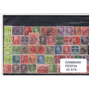 Danmark Perfiner 50 stk. Stemplet/Ustemplet