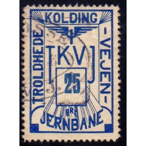 Troldhede - Kolding - Vejen Jernbane  - Godsfrimrke - 25 re - Stemplet