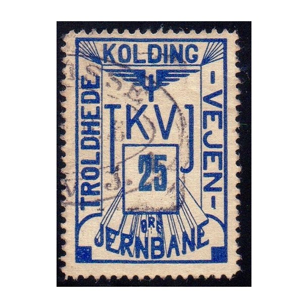 Troldhede - Kolding - Vejen Jernbane  - Godsfrimrke - 25 re - Stemplet