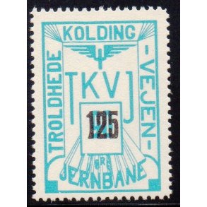 Troldhede - Kolding - Vejen Jernbane  - Godsfrimrke - 90 re overstemplet til 125 re - Ustemplet