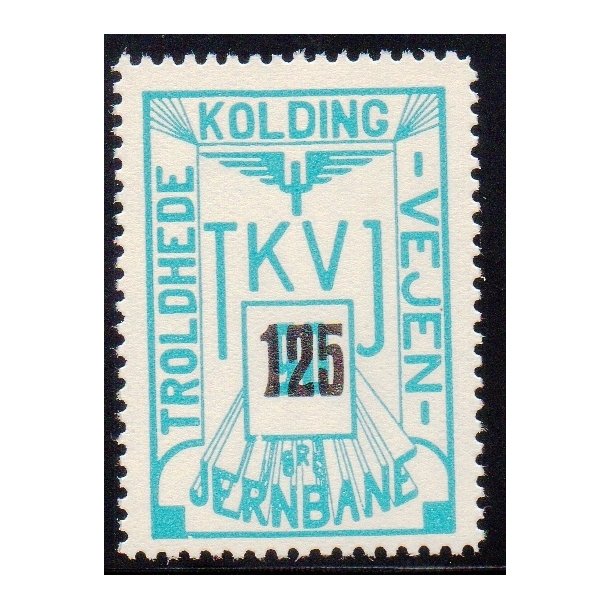 Troldhede - Kolding - Vejen Jernbane  - Godsfrimrke - 90 re overstemplet til 125 re - Ustemplet