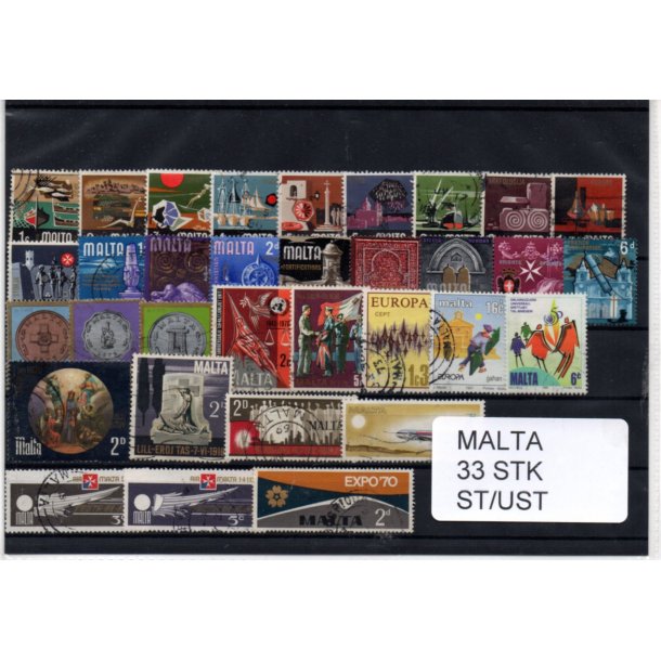 Malta Samling - 33 Stk forskellige.- Stemplet/Ustemplet