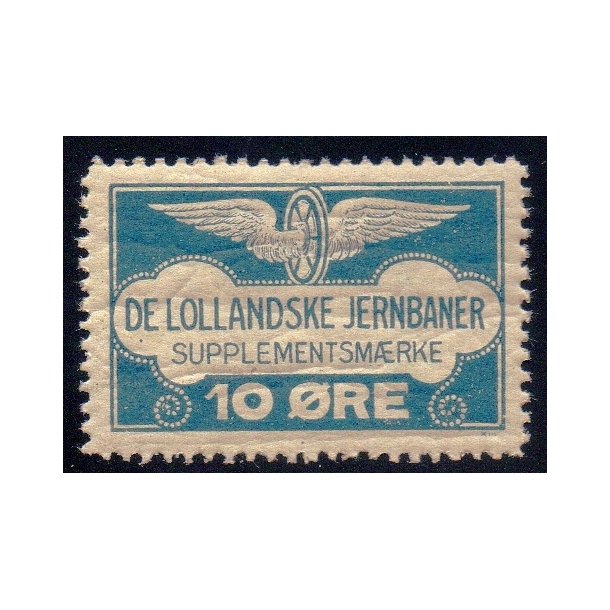 De Lollandske Jernbaner  - Supplementsmrke - 10 re - Ustemplet