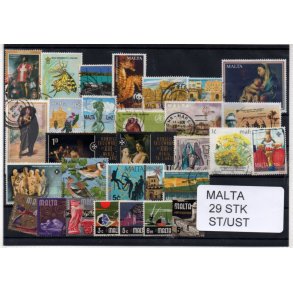 Malta Samling - 29 Stk forskellige.- Stemplet/Ustemplet