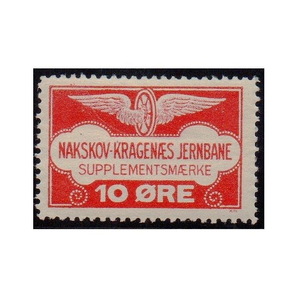 De Lollandske Jernbaner  - Supplementsmrke - 10 re - Ustemplet