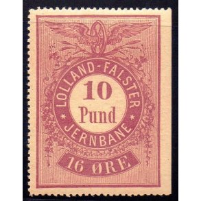 De Lollandske Jernbaner  - 10 Pund - 16 re - Ustemplet
