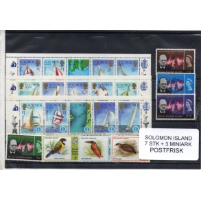 Solomon �er - 7 Stk. + 3 Miniark - Postfrisk