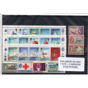 Solomon �er - 7 Stk. + 3 Miniark - Postfrisk