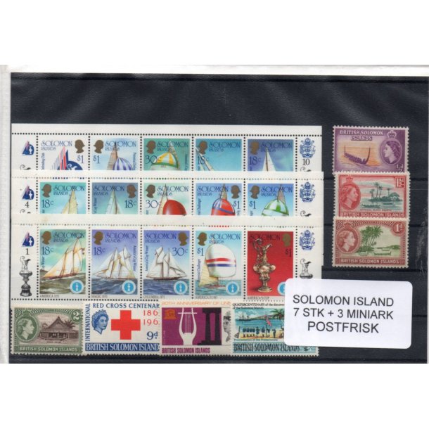 Solomon �er - 7 Stk. + 3 Miniark - Postfrisk