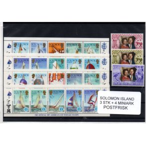 Solomon �er - 3 Stk. + 4 Miniark - Postfrisk