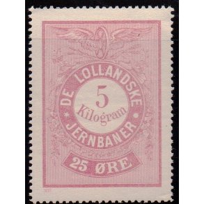 De Lollandske Jernbaner  - 5 Kilogram - 25 re - Ustemplet