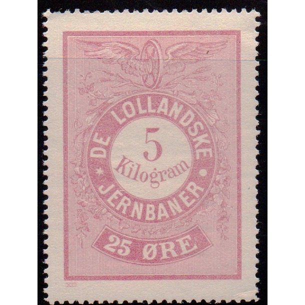 De Lollandske Jernbaner  - 5 Kilogram - 25 re - Ustemplet