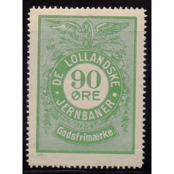 De Lollandske Jernbaner  - Godsfrimrke - 90 re - Ustemplet