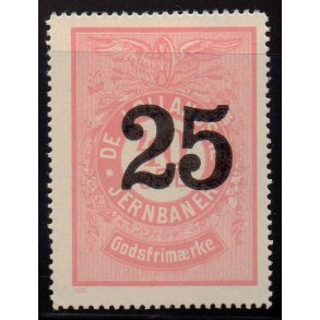 De Lollandske Jernbaner  - 40 re overstemplet til 25 re - Ustemplet