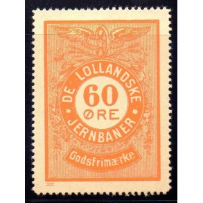 De Lollandske Jernbaner  - Godsfrimrke - 60 re - Ustemplet