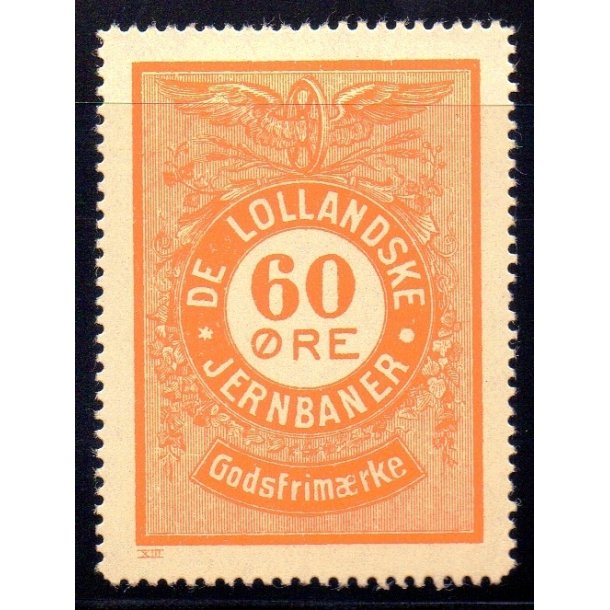 De Lollandske Jernbaner  - Godsfrimrke - 60 re - Ustemplet