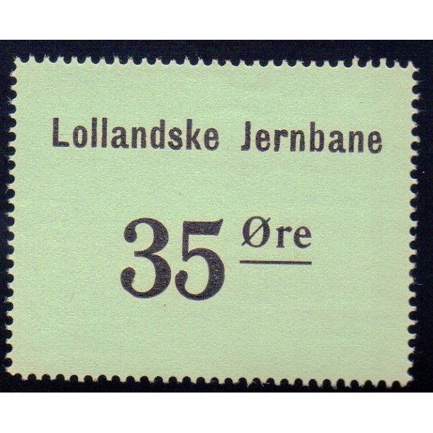 Lollandske Jernbane  - Godsfrimrke - 35 re - Ustemplet