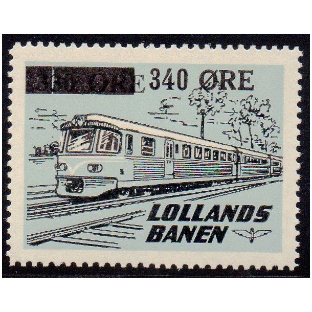Lollands Banen - Godsfrimrke - 330 re overstemplet til 340 re - Ustemplet