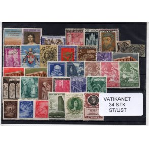 Vatikanet Samling - 34 Stk. Stemplet/Ustemplet