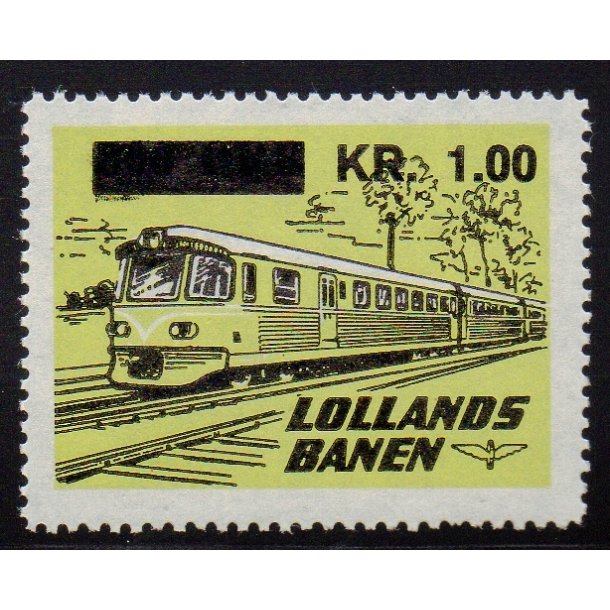 Lollands Banen - Godsfrimrke - 800 re overstemplet til Kr. 1,00 - Ustemplet