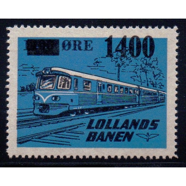 Lollands Banen - Godsfrimrke - 1100 re overstemplet til 1400 re - Ustemplet