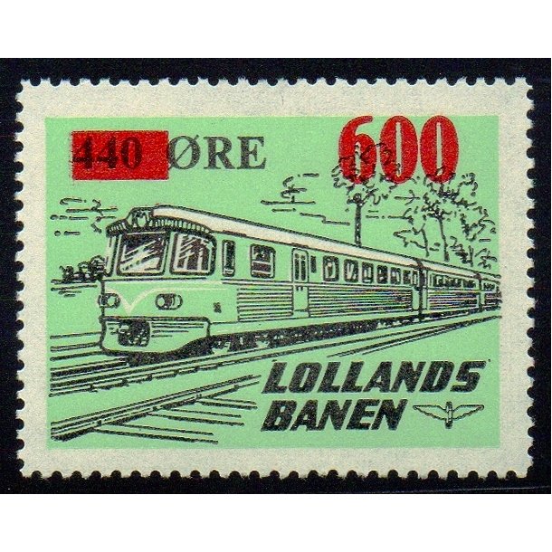 Lollands Banen - Godsfrimrke - 440 re overstemplet til 600 re - Ustemplet