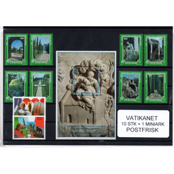 Vatikanet Samling - 10 Stk. + 1 Miniark - Postfrisk