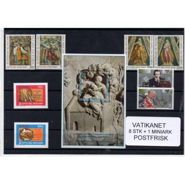 Vatikanet Samling - 8 Stk. + 1 Miniark - Postfrisk