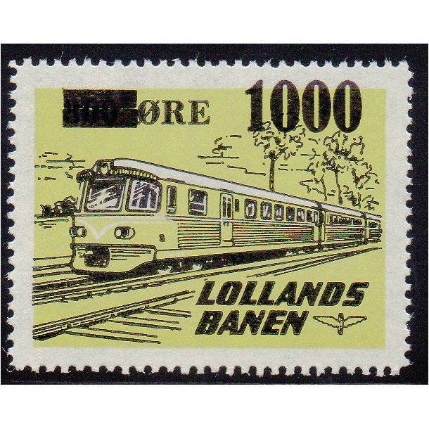 Lollands Banen - Godsfrimrke - 300 re overstemplet til 1000 re - Ustemplet