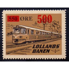 Lollands Banen - Godsfrimrke - 550 re overstemplet til 500 re - Ustemplet