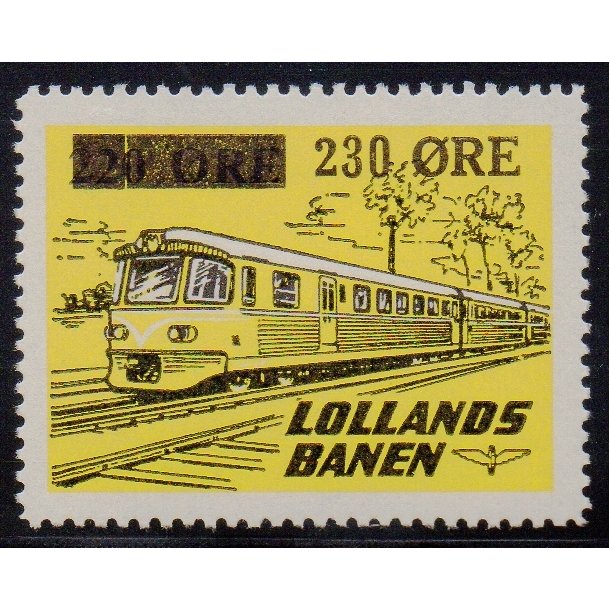 Lollands Banen - Godsfrimrke - 220 re overstemplet til 230 re - Ustemplet