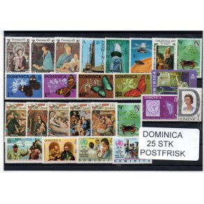 Dominica Samling - 25 Stk. Postfrisk