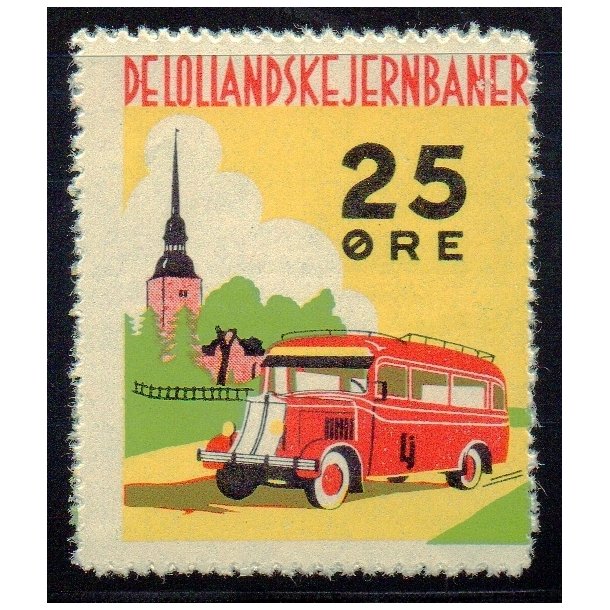 De Lollandske Jernbaner  - Rutebilpakke - 25 re - Ustemplet